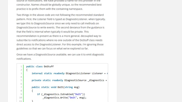 Understanding System.Diagnostics DiagnosticSource and DiagnosticListener (Part 1)