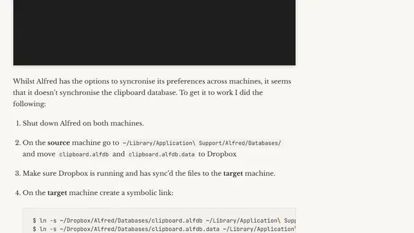 Migrating Alfred Clipboard to New Laptop