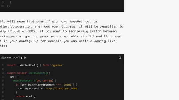 Switch between environments in Cypress