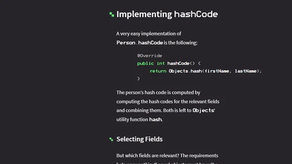 How To Implement hashCode Correctly