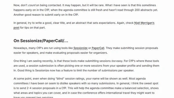What happens after submitting a session in a Call for Papers?