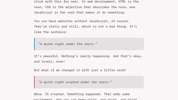 The beautiful sentence that is the web