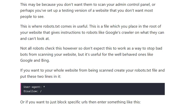 How to stop Google from scanning my site