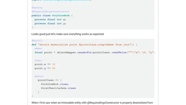 Immutable dto in jackson