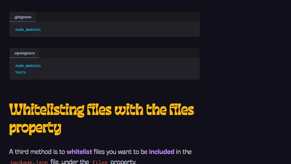 How to ignore files from your npm package