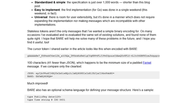 Introducing the BARE message encoding