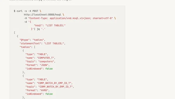 KSQL REST API cheatsheet