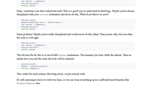 Friday Q&A 2017-10-27: Locks, Thread Safety, and Swift: 2017 Edition