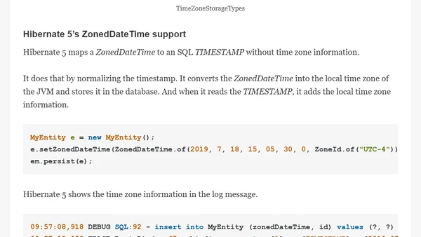 Date and Time Mappings with Hibernate and JPA