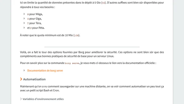 BorgBackup : sauvegarde sur une machine distante via SSH