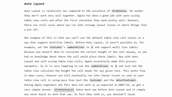 The Case for Deprecating UITableView
