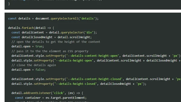 Styling the details element