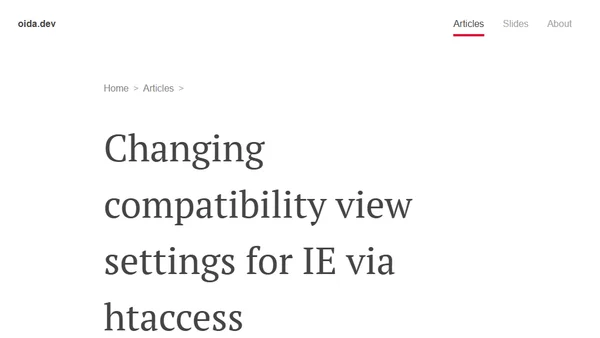 Changing compatibility view settings for IE via htaccess