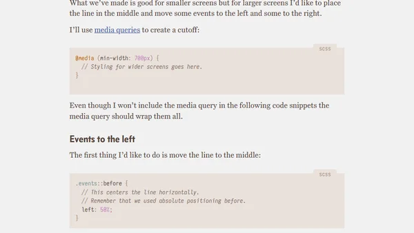 A simple timeline using CSS flexbox