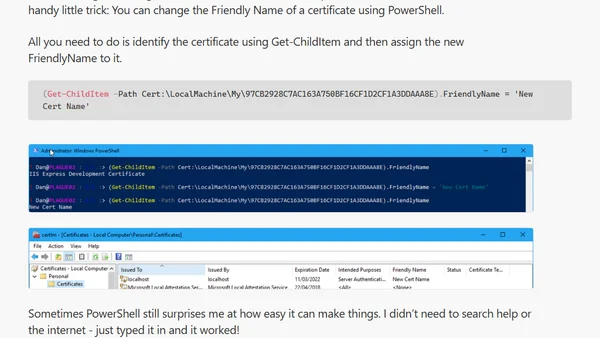 Change the Friendly Name of a Cert with PowerShell