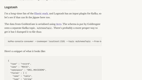 Fun and Games with Oracle GoldenGate, Kafka, and Logstash on BigDataLite 4.4