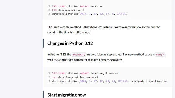 Python: it is now() time to migrate from utcnow()