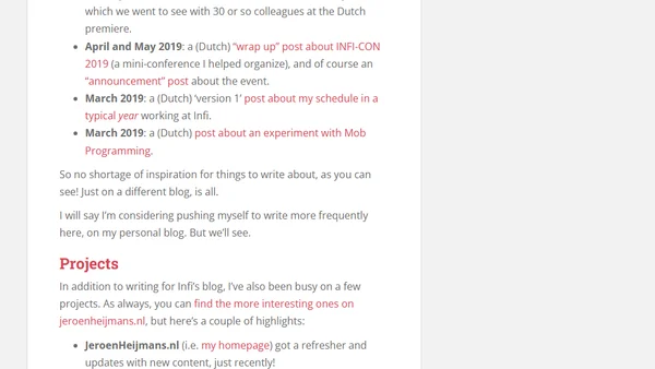 What have you done for me lately? (Jan 2019)