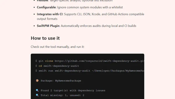 Introducing Swift Dependency Audit