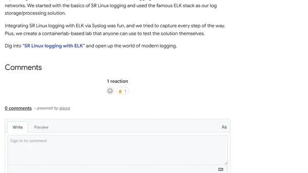 SR Linux logging with ELK