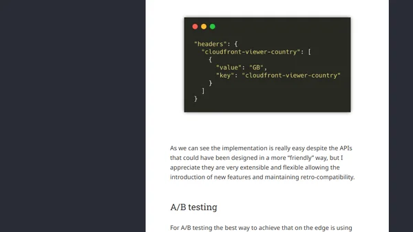 Geo-routing, A/B testing and dynamic configuration with Lambda@Edge — part 1