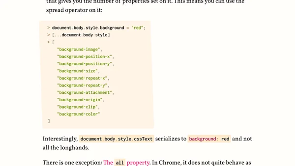 Introspecting CSS via the CSS OM: Get supported properties, shorthands, longhands