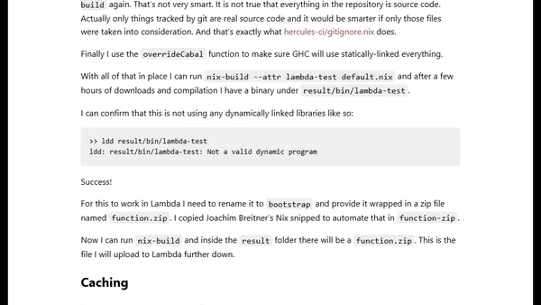Deploying statically-linked Haskell to Lambda
