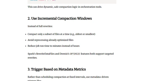 Optimizing Compaction for Streaming Workloads in Apache Iceberg