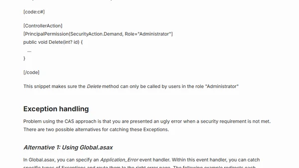 ASP.NET MVC framework - Security