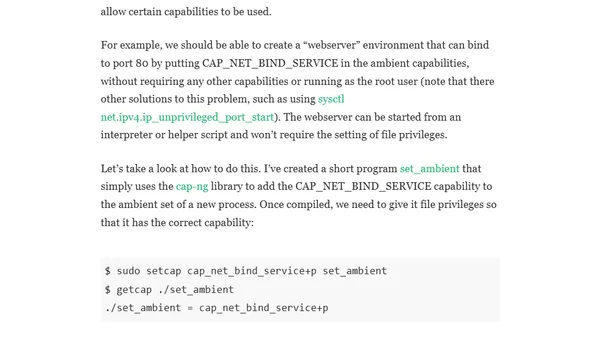 Linux Capabilities in Practice