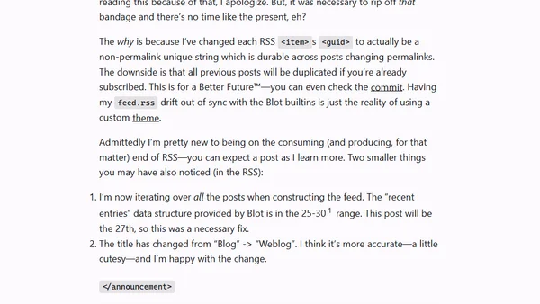 Breaking Changes: RSS