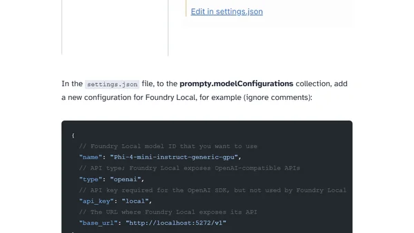 Use Prompty with Foundry Local