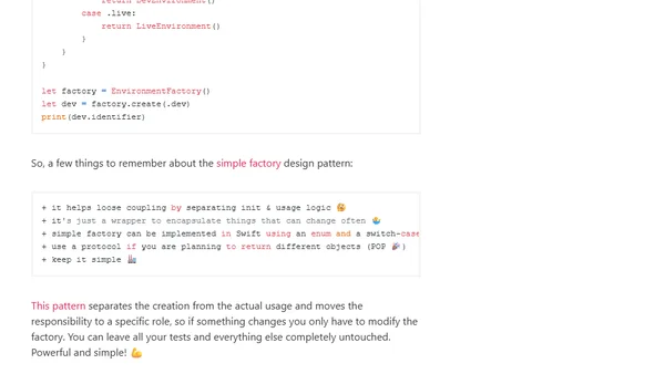 Swift simple factory design pattern