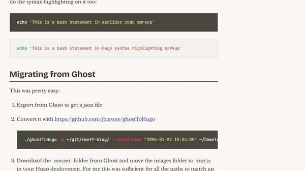 Moving from Ghost to Hugo