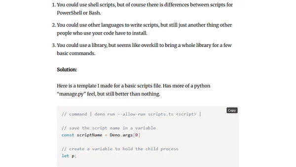 Creating Deno Scripts Like Node NPM Scripts