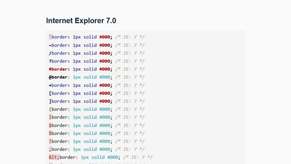 Haki CSS na przeglądarkę Internet Explorer