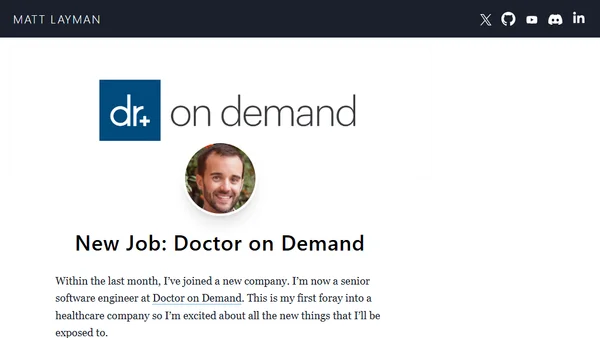 New Job: Doctor on Demand