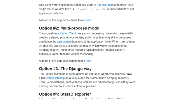 Your options for monitoring multi-process Python applications with Prometheus