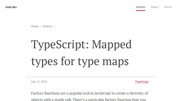 TypeScript: Mapped types for type maps