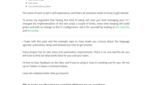Language Agnostic Automation Setup