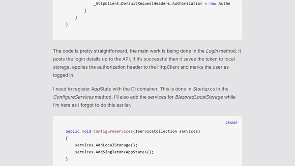 Building a blogging app with Blazor: Adding Authentication