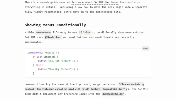 Top-Level Menu Visibility in SwiftUI for macOS