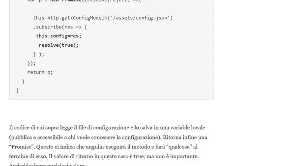 Angular: caricare i dati da un file di configurazione esterno