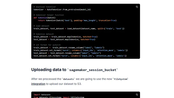 Hugging Face Transformers BERT fine-tuning using Amazon SageMaker and Training Compiler