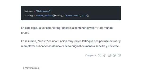 PHP substr: la función para trabajar con subcadenas de texto