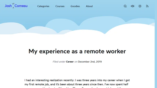 My experience as a remote worker