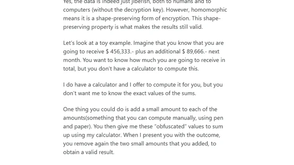 Computing on Encrypted Data - What? Why? Toy example