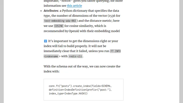 Storing and querying for embeddings with Redis