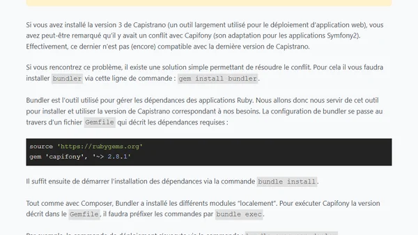 Résoudre le conflit entre Capifony et Capistrano 3