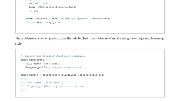 How to use both camelCase and snake_case in your frontend and backend